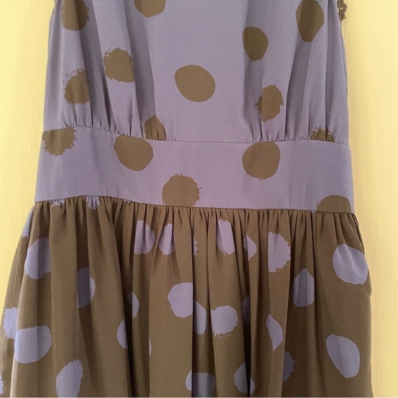 Anthropologie Corey Lynn Calter Blue & Black Polka Dot Dress - Picture 8 of 14